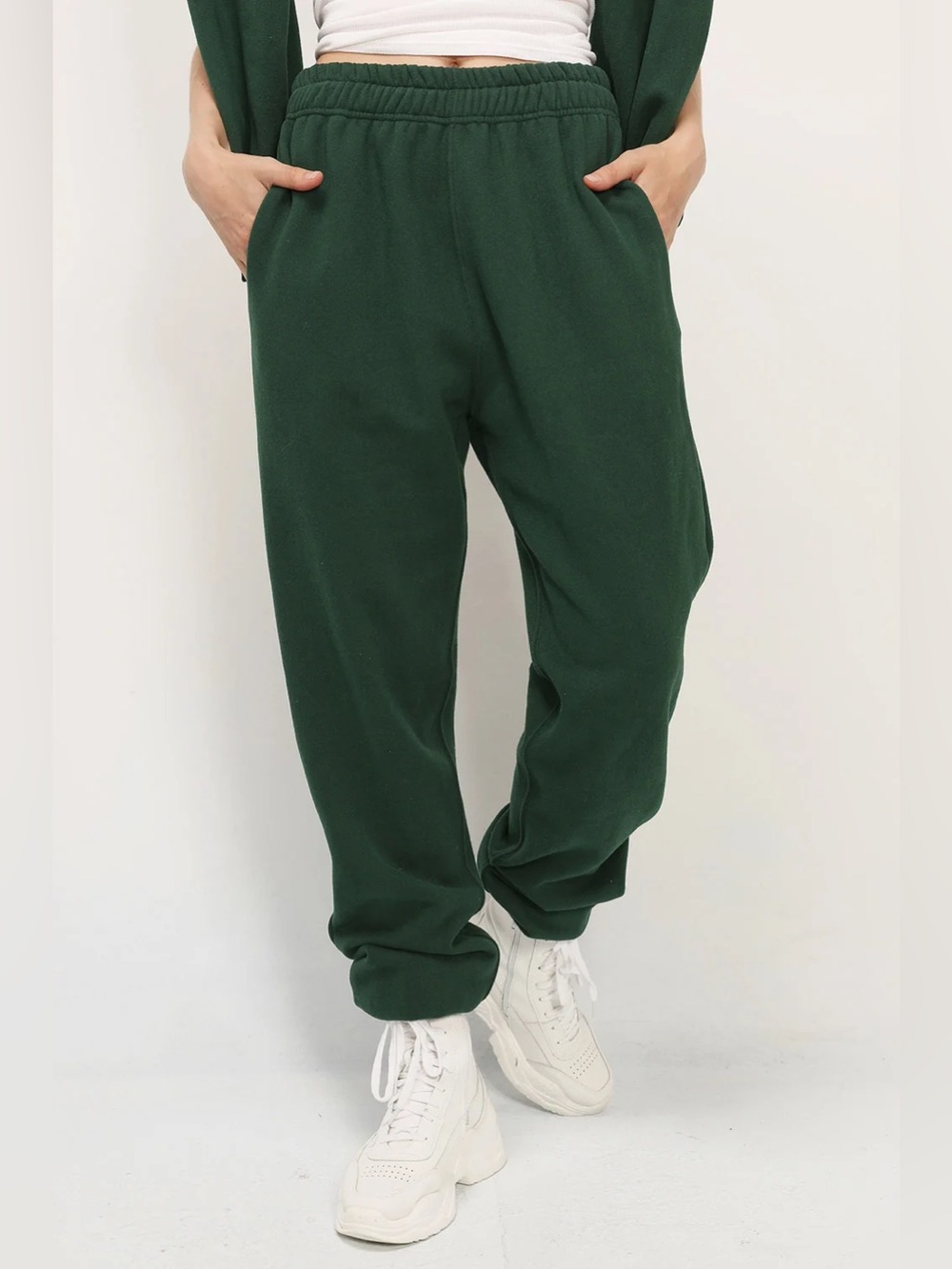 Stores Lexi Brushed Dark Green Relaxed Jogger Pants S/M